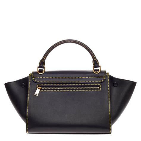 celine trapeze black small|Celine Leather Trapeze Small .